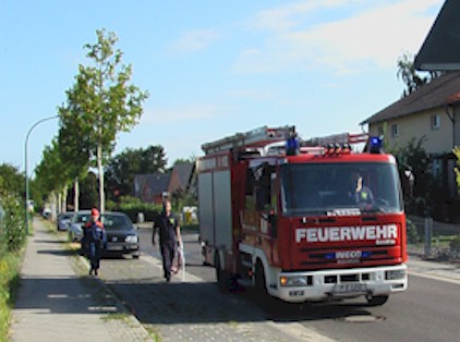 Dachstuhlbrand am 10.07.2009 gegenüber der neuen Feuerwache