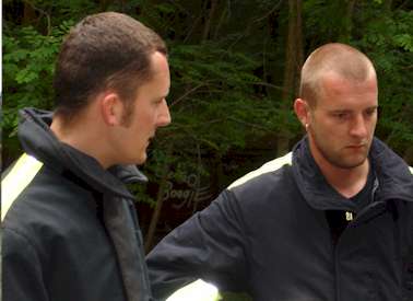 Auswertung durch den Gruppenführer links im Bild